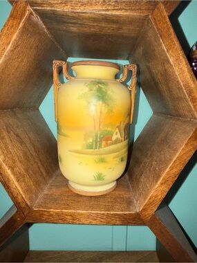 Antique Hand Painted Nippon Two-Handled Vase and free shipping
